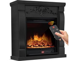 MKSS® Sfeerhaard Elektrisch - Tafelhaard voor Binnen & Buiten - Sfeerhaarden met Schouw - met Afstandsbediening - 1800W - Zwart