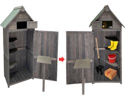 MKSS® Tuinkast Hout - Tuinkist - Tuinkasten voor Buiten - Tuinberging - 50x75x180cm - Grijs