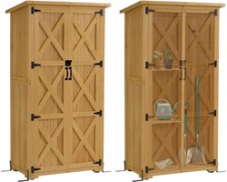 MKSS® Tuinkast Hout - Tuinkist - Tuinkasten voor Buiten - Tuinberging - 60x100x170cm - Bruin