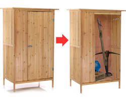 MKSS® Tuinkast Hout - Tuinkist - Tuinkasten voor Buiten - Tuinberging - 60x90x155cm