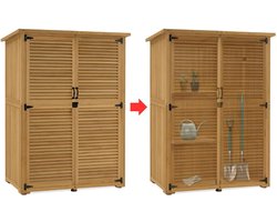MKSS® Tuinkast Hout - Tuinkist - Tuinkasten voor Buiten - Tuinberging - 70x40x170cm - Natuurlijk