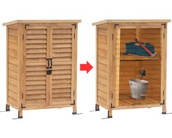 MKSS® Tuinkast Hout - Tuinkist - Tuinkasten voor Buiten - Tuinberging - 70x50x100cm - Bruin