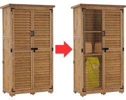 MKSS® Tuinkast Hout - Tuinkist - Tuinkasten voor Buiten - Tuinberging - 90x50x170cm - Bruin