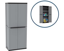MKSS® Tuinkast - Tuinkist - Tuinkasten voor Buiten - Tuinberging - Kunststof - 50x70x180cm - Grijs