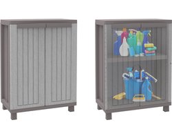 MKSS® Tuinkast - Tuinkist - Tuinkasten voor Buiten - Tuinberging - Kunststof - 70x40x100cm - Grijs