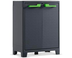 MKSS® Tuinkast - Tuinkist - Tuinkasten voor Buiten - Tuinberging - Kunststof - 90x50x110cm - Grijs