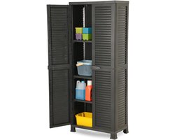 MKSS® Tuinkast - Tuinkist - Tuinkasten voor Buiten - Tuinberging - Kunststof - Zwart