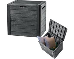 MKSS® Tuinkast - Tuinkist - Tuinkasten voor Buiten - Tuinberging Kunststof - Zwart met Grijs