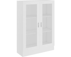 MKSS® Vitrinekast met Glas - Vitrinekasten Woonkamer - 30x85x115cm - Wit