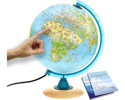 MKSS® Wereldbol Met Verlichting - Led Lamp Kinderen - Bureaulamp - 25 cm