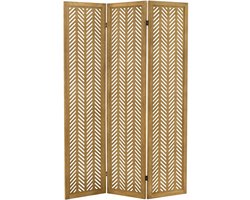 ML-Design | Kobe-kamerscherm, 3-delig, van hout, 170 x 121 cm, bruin, opvouwbaar kamerscherm, scheidingswand voor binnenshuis