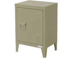 ML-Design nachtkastje bedkastje metalen kastje olijfgroen 40x30x58 cm van staal linkerdeurgreep industrieel design slaapkamer nachtkastje enkele deur salontafel bijzettafel opbergkast archiefkast locker woonkamerkast stalen kast