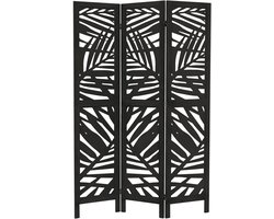 ML-Design Ruimteverdeler kamerscherm 3-delig Kyoto opvouwbaar 170x121 cm met paulowniahouten frame paravent, ruimtebesparend, licht en mobiel, ideaal voor scheiden van ruimtes in woonkamer, slaapkamer, kantoor en atelier