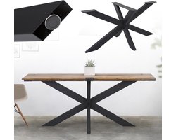 ML-Design Spider tafelonderstel meubelpoten 78x71x120 cm zwart staal X-design kruisonderstel heavy-duty metalen tafellopers geschikt voor DIY eettafel industrieel design eenvoudige montage voor wand- of vloerbevestiging