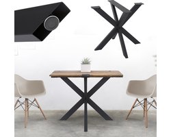 ML-Design Spider tafelonderstel meubelpoten 85x71x85 cm zwart staal X-design kruisonderstel heavy-duty metalen tafellopers geschikt voor DIY eettafel industrieel design eenvoudige montage voor wand- of vloerbevestiging