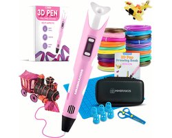 MM Brands 3D Pen Starterspakket - Inclusief 100m Filament in 10 Kleuren - Extra Lange Laadkabel - Geschikt voor ABS & PLA Filament - Roze