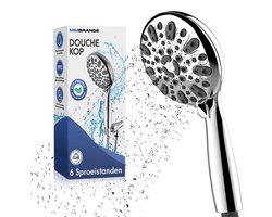 MM Brands Douchekop - Waterbesparende Douchekop - Handdouche met Hoge Druk - Regendouche - 6 standen
