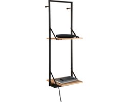 M&M Leonie Wandplank Met LED Verlichting 10.5W Hout / Metaal