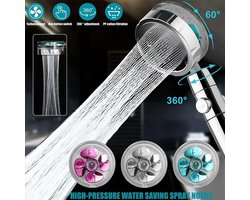Mmgoqqt 1 Stuk - Douchekop Hoge Druk - Transparant Blauw Turbo Douchekop Met 6 Filters - Waterbesparende Douche Set Verstelbare Straal