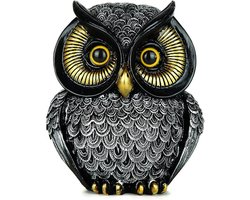 Mmgoqqt 1 Stuk Uil Decoratie - Retro Uil Beeldje Woonaccessoire - Voor Interieur - Grijs - Resin Kunstwerk - Voor Woonkamer Slaapkamer Bureau