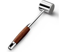 Mmgoqqt 1 Stuk Vleeshamer - Dubbelzijdige Vleesklopper - Bbq Accessoire - Professionele Keukengereedschap - Zilver-Zwart - Dubbelzijdig Model - Uniforme Vleesverwerking - Voor Schnitzels Biefstuk Gehakt