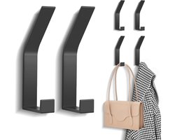 Mmgoqqt 6-delige kapstokset - Zwart - Geschikt voor jassen-rokken-sjaals-tassen-enz.-Geschikt voor keukens-deuropeningen-badkamers-gangen en corridors