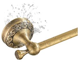 Mmgoqqt - Antiek handdoekenrek - Vintage messing handdoekenrek - Vintage badkamer handdoekenrek aan de muur