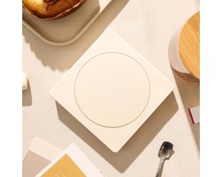 Mmgoqqt Temperatuur Koffiebeker Verwarming - 55℃ Constant - Zwaartekracht Inductie - Stille Verwarming - 13W - Voor Diversen Dranken - Abrikoos Geel