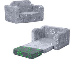 MMM® Kindersofa - Zitzak - Kinderstoel - Grijs - 104cm x 65cm x 32cm