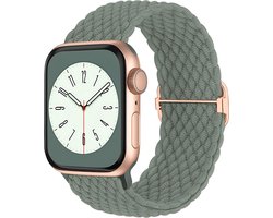 MMOBIEL Gevlochten Solo Loop Horlogebandje Geschikt voor Apple Watch Bandjes 42mm 44mm 45mm 49mm – Rekbaar Vervangende Band Geschikt voor iWatch Ultra / 2 SE, Series 9 8 7 6 5 4 3 2 1 - Groen