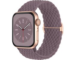 MMOBIEL Gevlochten Solo Loop Horlogebandje Geschikt voor Apple Watch Bandjes 42mm 44mm 45mm 49mm – Rekbaar Vervangende Band Geschikt voor iWatch Ultra / 2 SE, Series 9 8 7 6 5 4 3 2 1 - Paars
