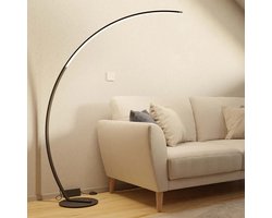 MN Commerce EU ® LED Gebogen Vloerlamp - moderne booglamp - aluminium - vloerlamp – Zwart/Wit – Aluminium – Hoogte 180 cm