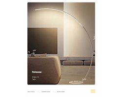 MN Commerce EU LED Gebogen Vloerlamp – Moderne Booglamp van Aluminium – Goud – Hoogte 180 cm