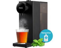 MOA Heetwaterdispenser 2L met Temperatuurregeling - Instant Waterkoker - 20-100°C - Heetwatertap - Melkfunctie - BPA-vrij - Zwart