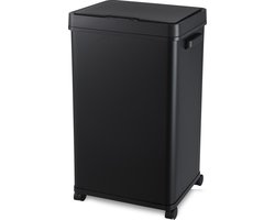 MOA Sensor Prullenbak 68 Liter - Geruisloze Deksel - Vertraagd Sluiten Modus - RVS & Duurzaam ABS - Afvalbak - Vuilnisbak - Zwart