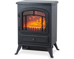 MOA Sfeerhaard Elektrisch - Haard met Verwarming - 1800W - Openhaard - Kachel Vrijstaand - Realistisch Haard LED Licht - Zwart