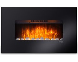 MOA Sfeerhaard Elektrisch - Haard met Verwarming - 2000W - Openhaard met Afstandsbediening en Sfeerlicht - Kachel - Zwart