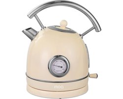 MOA Waterkoker Retro - 1,8 Liter - Elektrische Waterkoker - BPA-vrij - Anti Calcium Filter - RVS - 2200W - Crème