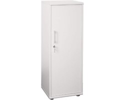 Möbelpartner Archiefkast Milo Wit Smalle Hoge Opbergkast Bureau Kast Voor Kantoor En Thuis Documentenkast Compact Design 39,3x34,5x110,9 Cm