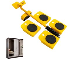 Möbeltransport Set - Zware Lift - Meubels Verplaatsen - Ergonomisch Ontwerp - 4 Wielen - Geel