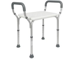 Mobiclinic Acueducto - Douchekruk - Met zachte armsteunen - Verstelbaar - In hoogte verstelbaar - Tot 100 Kg - Met anti-slip doppen - Opstaande Handvatten - Wit