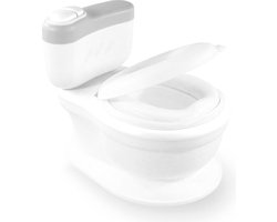Mobiclinic TOIKID - Kindertoilet - Plaspotje - Toiletstoel - Toilettrainer met Muziek & Flush knop - Kinderpotje - Met deksel en WC Rolhouder - Voor Kind, Peuter & Baby - Afneembare emmer - 1 tot 6 jaar - Makkelijk schoon te maken - Oranje - Wit