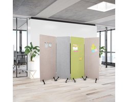 Mobiele Akoestische Scheidingswand voor Kantoor Opzetstuk 177 x 60 cm Taupe