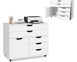 Mobiele Archiefkast met 5 Laden en Deurkast voor Kantooropslag