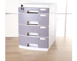 Mobiele Archiefkast - Opbergkast Bureaukast - Thuiskantoor Organisatie - Afsluitbare Laden - 5 Lagen - Blauw