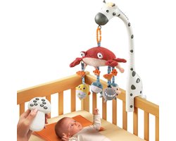 Mobiele Babyhangmat met Muziek en Licht, Draaiend en Verwijderbaar Speelgoed voor Babybed, Muziekdoos voor 0-12 Maanden Ouders