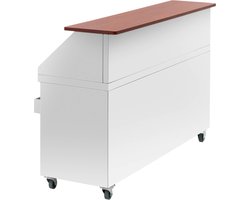 Mobiele cocktailbar - met ijscontainer en flessenhouder - 180 cm toonbank in houtlook - Royal Catering