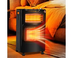 Mobiele Combi Gaskachel 4,2 kW / Elektrische Heater 1,2 kW - ODS en Omvalbeveiliging - Zwart