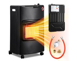Mobiele Gaskachel - tot 82 m² - 4200W Gas Heater - Inclusief Gasdrukregelaar en Gasslang - Zwart