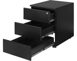 Mobiele Kantoor Kast - Metaal - Zwart - Kantoor - Kantoorkast - Archiefkast - Mobiele Archiefkast - Opbergkast - Opbergkasten Binnen - Opbergkist - Kast - Kastje - Opberg Kast - Opbergkastje - Organizer - Organizers